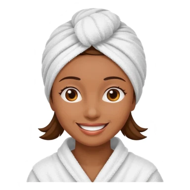 Mujer morena con una toalla en la cabeza  sticker