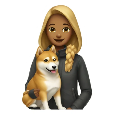 girl with shiba inu outdoors sticker