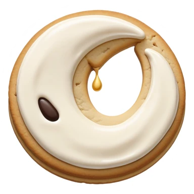 Shadow Milk Cookie with a crescent moon motif, surrounded by shadows sticker