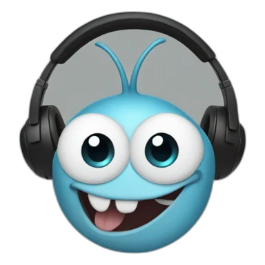 OGGY from Oggy and the cockroaches with headphones  sticker