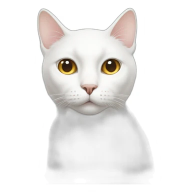 White cat with one eye sticker