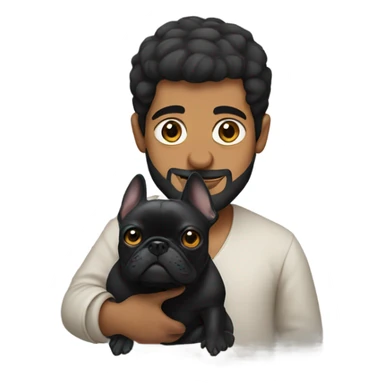 Arab guy holding a black French bulldog  sticker