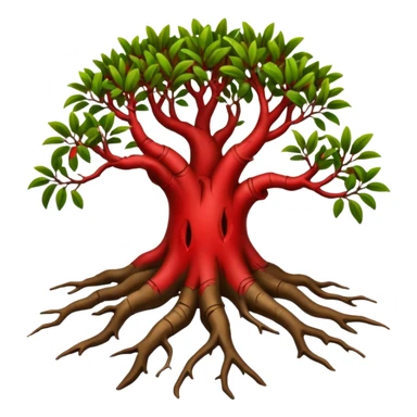 degraded or removed red mangrove and remnoved or cut roots sticker