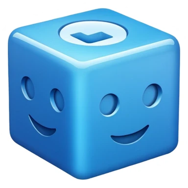 3d cube, blue color sticker