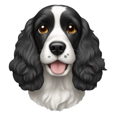 black and white cocker spaniel sticker