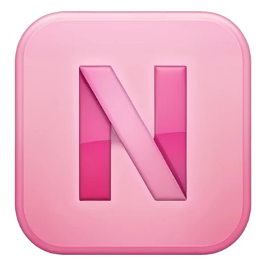 Netflix aesthetic "N" logo in pastel pink sticker