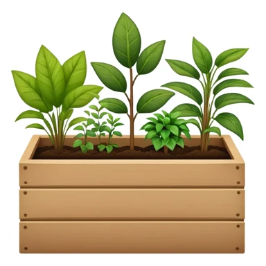 Garden in planter box beige sticker