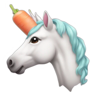 unicorn eat a pink carrot sticker