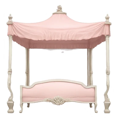 vintage pale pink rococo canopy bed sticker