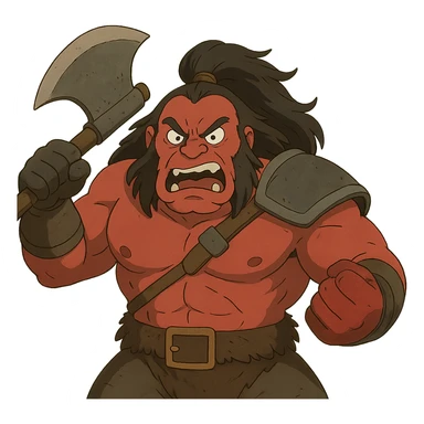 angry Axe from Dota 2 in ghibli style sticker