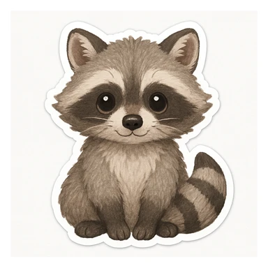 raccoon white background sticker sticker
