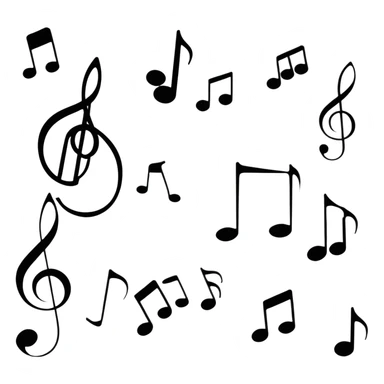 Happy music notes with a melody sticker