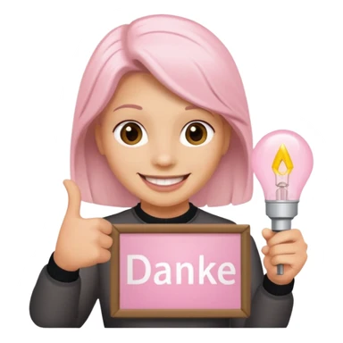 yorkshire holding a light pink danke schön sign sticker