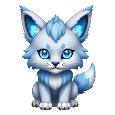 A blue fantasy-lynx-fakemon-creature-hybrid sticker