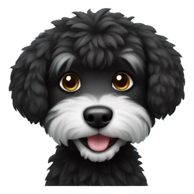 Black fluffy dog  sticker