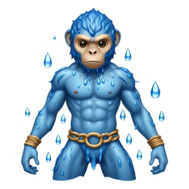 water elemental monkey warior water particles sticker