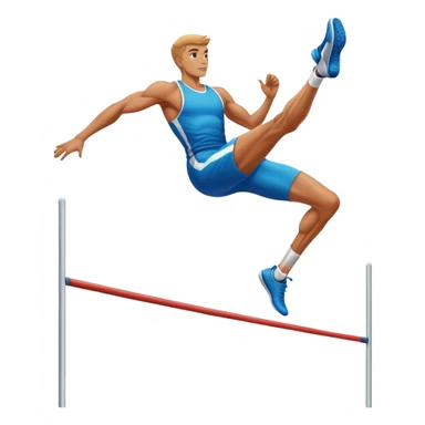 high jump athlete in mid-air, clearing the bar sticker
