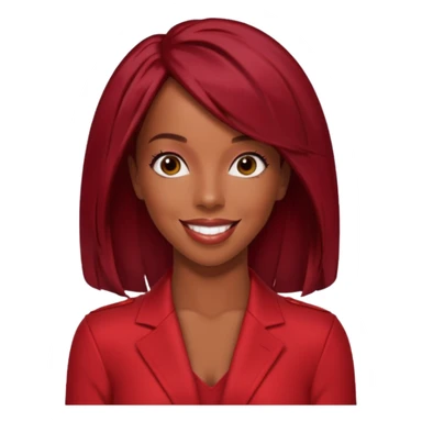 Kelly Rowland, dark red hair, red outfit sticker