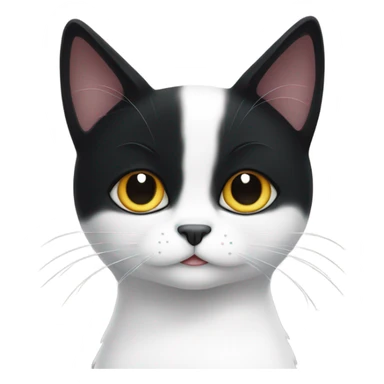 Black cat and white cat with black dots sticker
