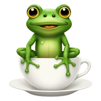 frog whit a tea sticker