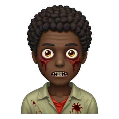 Zumbi com cabelo cacheado preto masculino zumbí  sticker