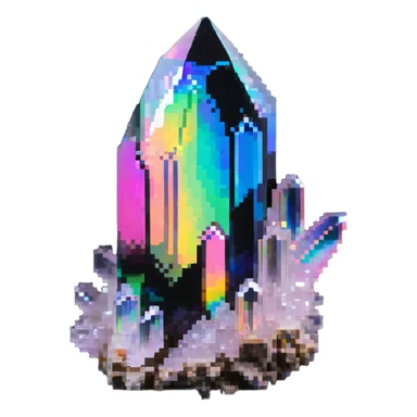 rainbow aura quartz crystal sticker