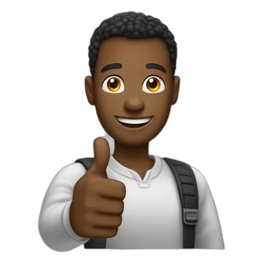 Black Man thumbs up sticker