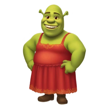 Shrek with red dress sticker