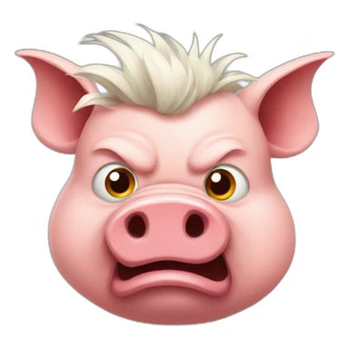 angry pig with mohawk sticker