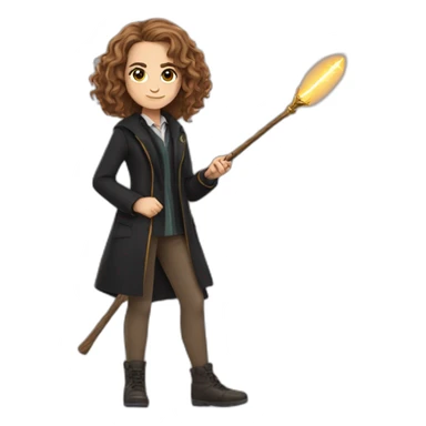 Hermione Granger with madgic wand sticker