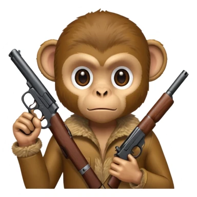 Monkey holding a gun sticker