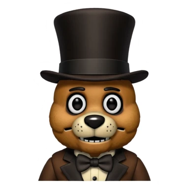 Freddy Fazbear with black and tiny hat from Five Nights At Freddy's Movie sticker