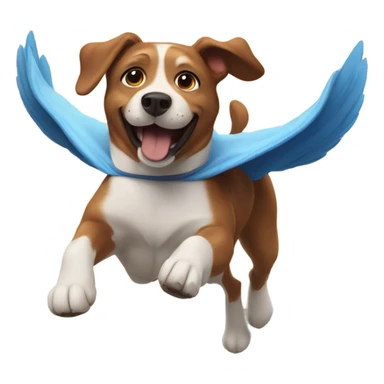 Super dog flying in the sky  sticker