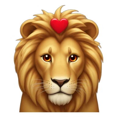 Lion face with big red hearts in his eyes, he looks so much in love sticker