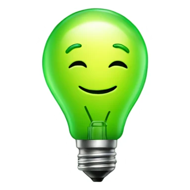 A green bulb smile sticker