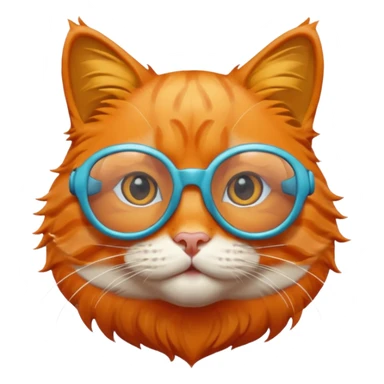 orange cat wear swimming glasses sticker