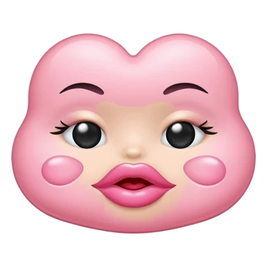 baby pink kiss mark sticker