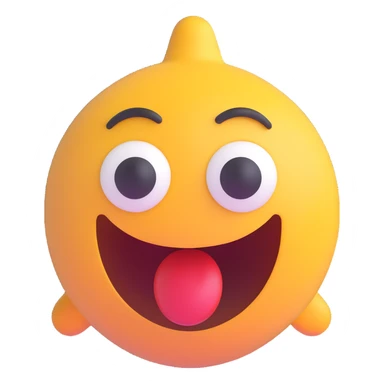 Shocked emoji in 3D style with a surprised expression, variant 8, no background, transparent background. sticker