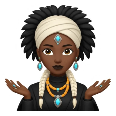 white shaman woman black clothes black accesories  sticker