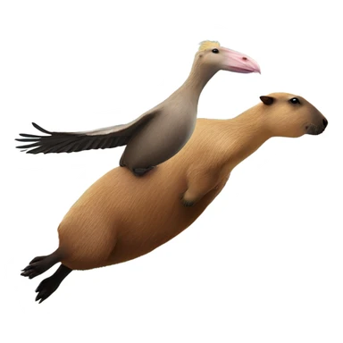Capybara big bum flying on a pelican  sticker