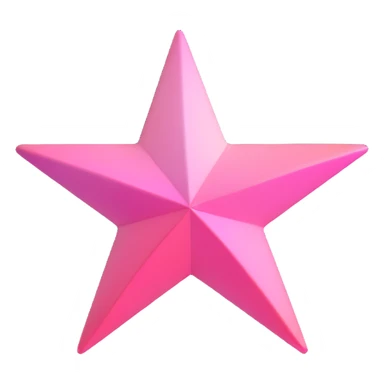 3D star icon, pink gradation, soft shading, modern 3D style sticker