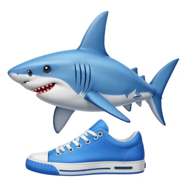 Tiburón con Tenis Azules sticker