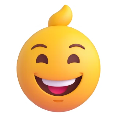 smiling face, 3D emoji style sticker
