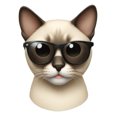 Siamese cat wearing sunglasses sticker