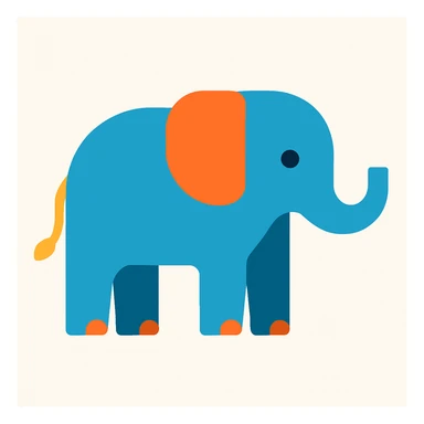 Flat design style elephant sticker