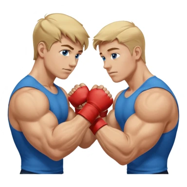 DIRTY BLONDE HAIR BLUE EYES BIG BICEPS FOR ARM WRESTLING YOUNG MAN sticker