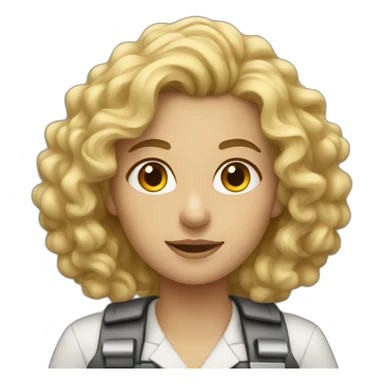 Engineer Woman with Blonde curly hair sticker