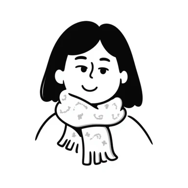 fuzzy scarf, soft and cozy, hand-drawn doodle style sticker