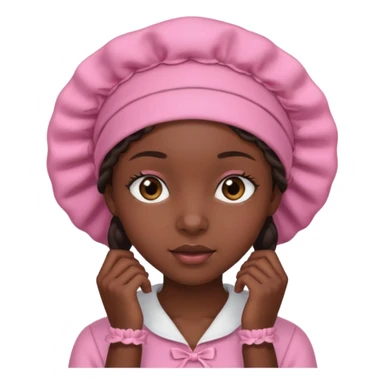 Black girl with pink bonnet teen sticker