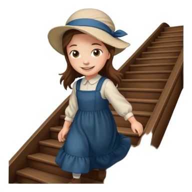 AMISH GIRL SLIDER DOWN STAIRS sticker